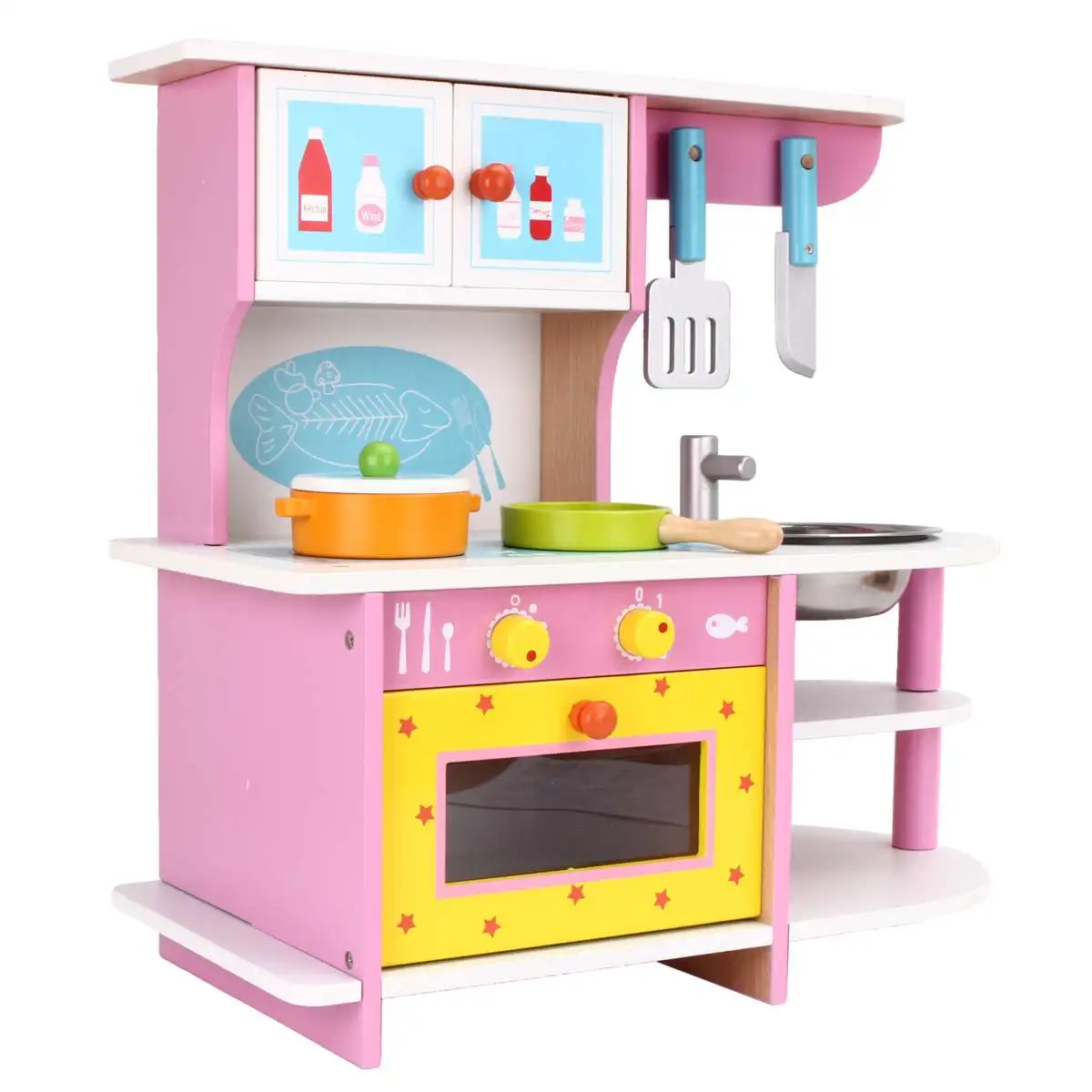 Wooden Kids Kitchen Toys Pretend Play Children Role Play -7733