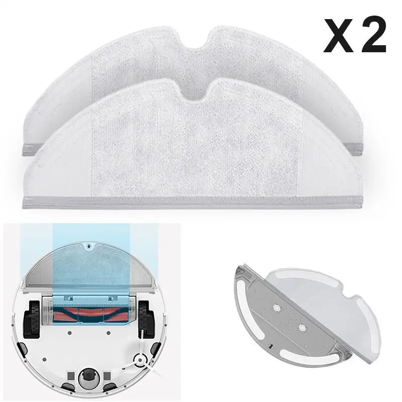 

2pcs Microfibre Mop Cloths Pads For Xiaomi Robot Roborock S50 Washable Durable