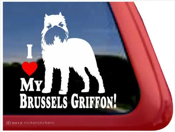 

I Love My Brussels Griffon! Quality Adhesive Vinyl Brussels Griffon Window Decal Sticker waterproof car stickers car accessories
