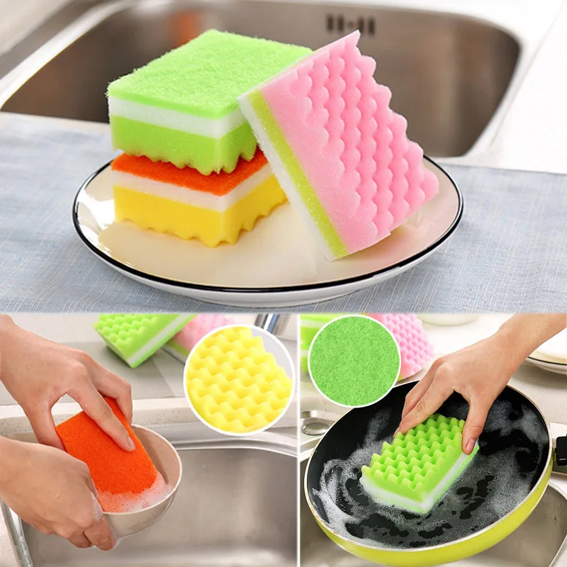 Чистящая салфетка для посуды мочалка 3 шт./компл. бытовые принадлежности