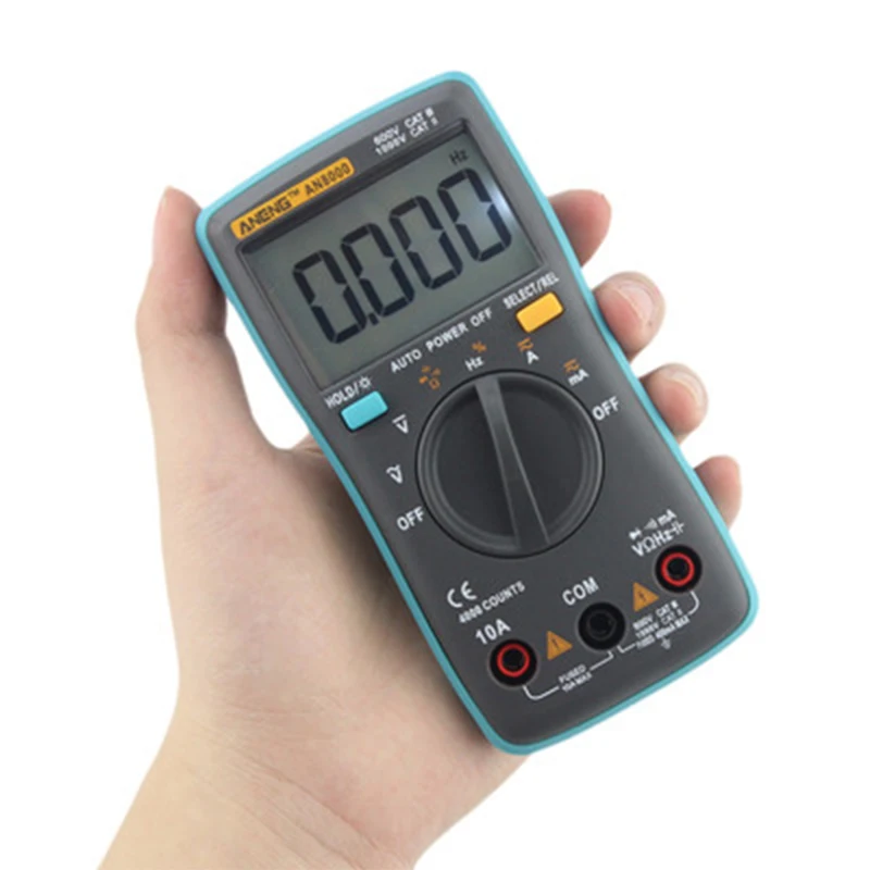 

AN8000 Portable Digital Multimeter 4000 Counts LCD Display Auto Range AC/DC Voltage Ammeter Multimeter With Storage Bag