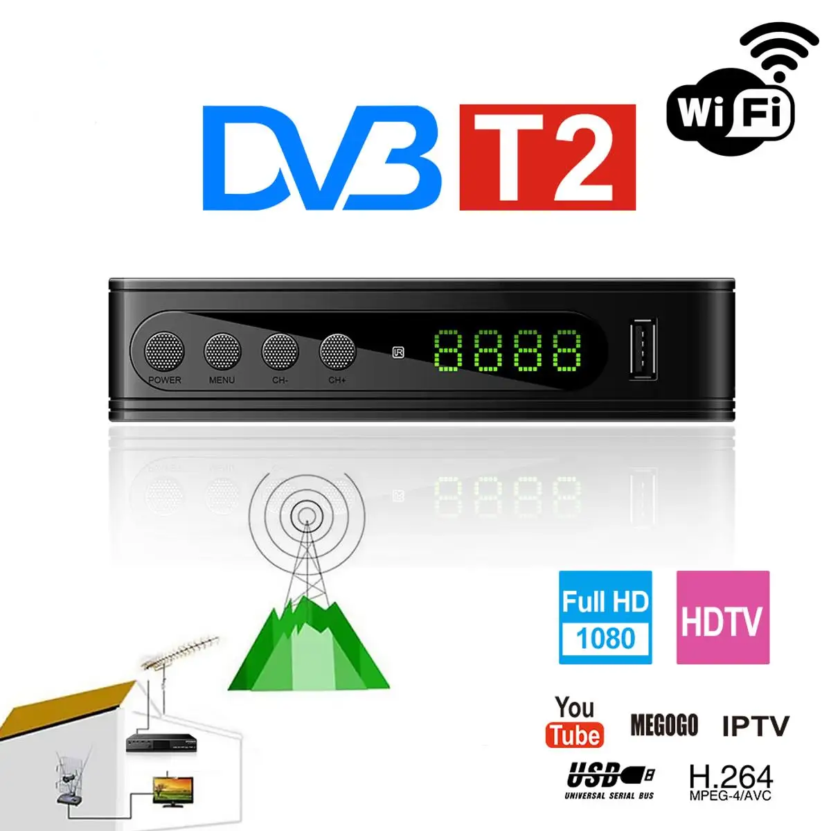 

DVB-T2 Smart TV Box HDMI STB H.264 HD TV Digital Terrestrial Receiver DVB T/T2 Set-top Boxes