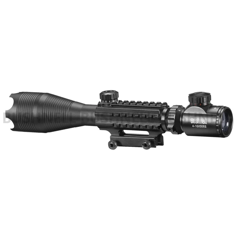 

4-16x50 Red Green Lens Illuminated Reticle Riflescope Sniper Scope Black 20mm Rail 2018 Fishbone Mounts For Hunting