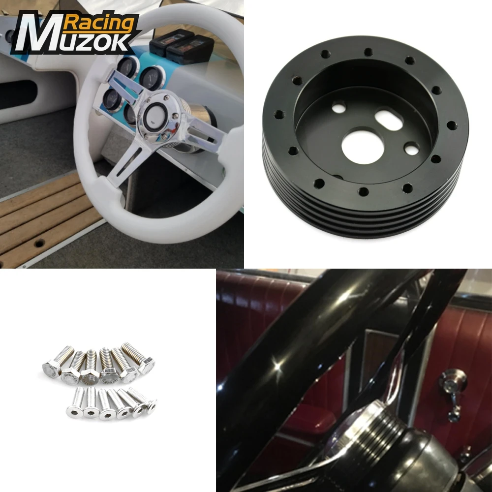 

MUZOK Racing 0.5"/1.0" Steering Wheel Hub Adapter Conversion Spacer 6 Hole to 3 Hole Boss Kit