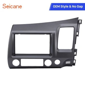 

Seicane Classic Gray double Din Car Radio Fascia Dash Trim Installation Kit for Honda Civic RHD Auto stereo Adapter Frame Panel