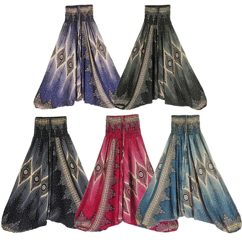 

Indian Wide Leg Harem Yoga Pants Drop pants Casual Yoga Pants Loose Bohemian Large Crotch Jumpsuit Belly Dance