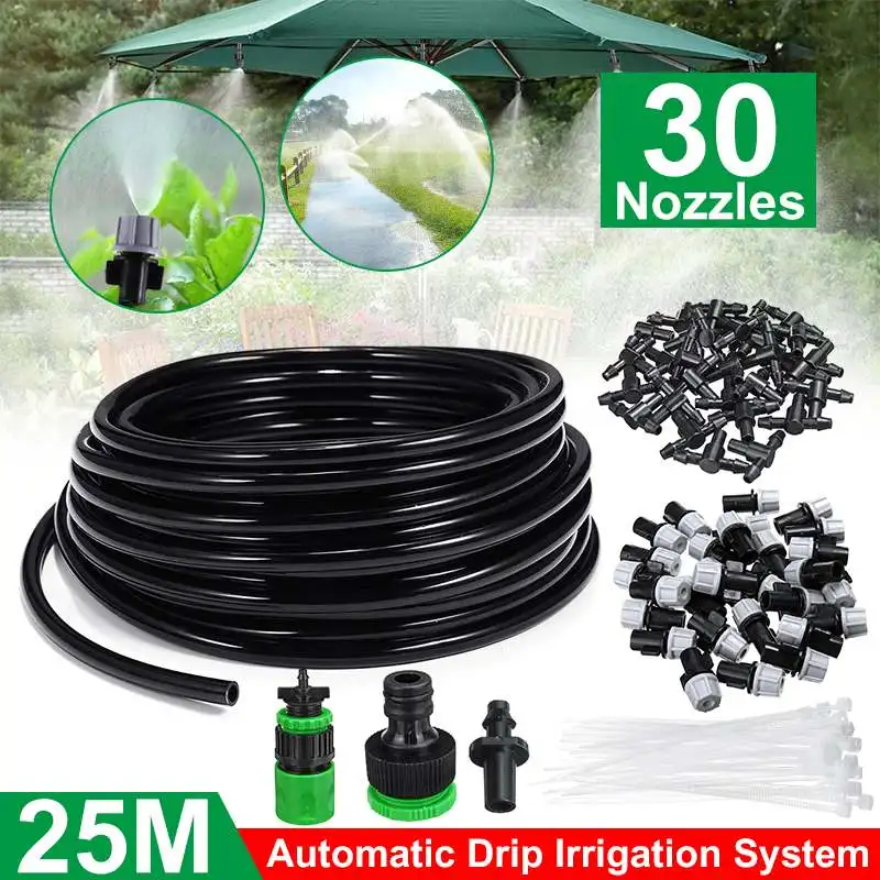 

25M DIY Drip Irrigation System Automatic Watering Garden Hose Micro Drip Garden Watering Kits with Adjustable Drippers