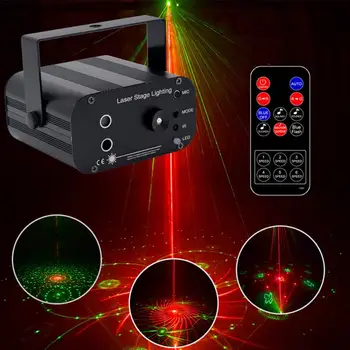 

3 Hole RGB Laser Projector Light Led Starry Stage Lighting Spotlight Laser Beam KTV Projection Lamps Voice-activated Club Light