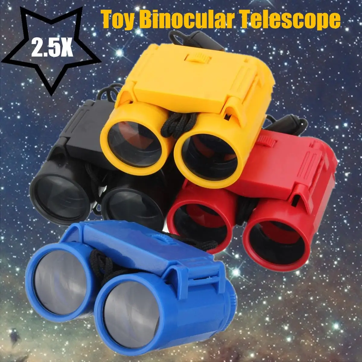

1pc 2.5 x 26 Kid Children Magnification Toy Binocular Telescope + Neck Tie Strap