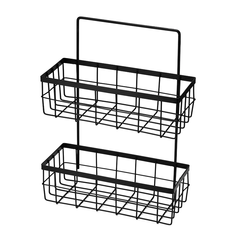Подвесная железная полка для ванной комнаты шампунь мыло косметические полки Аксессуары для ванной комнаты Органайзер держатель черный