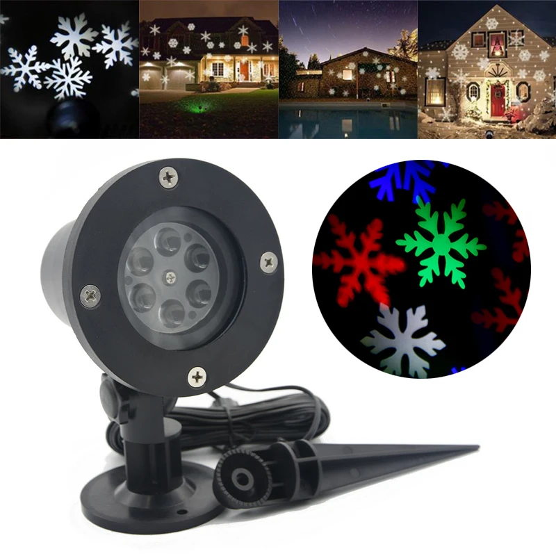1set Xmas Snowflake Moving Sparkling Laser Projector Star Light LED Landscape Lamp | Лампы и освещение