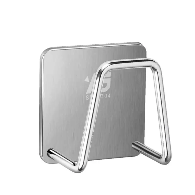 

1 Pc Sponge Drain Rack Puch Free Stainless Steel Multi-function Bath Ball Holder Storage Rack Dish Cloth Hook for Home Kitchen