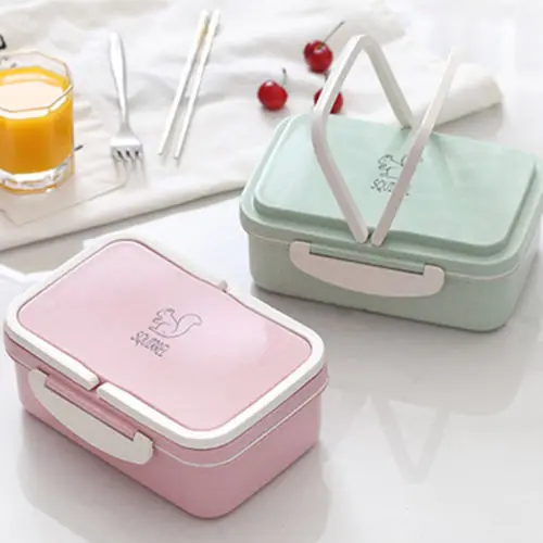

New Double Layer Lunch Box Food Storage Container Lunch Bags Microwave Oven Bento Box BPA Free