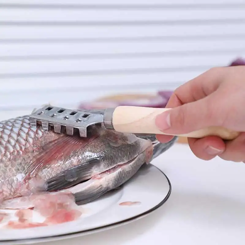 Нержавеющая сталь рыбья чешуя скребок морепродукты Кожи Овощечистка с