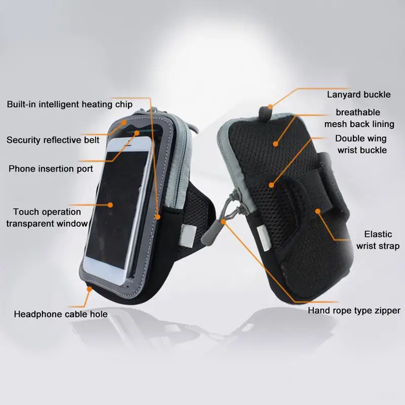 Electric Heat Mobile Phone Case USB Charging Antifreeze Cold-Proof Warm Case Phone Mount Outdoor Cycling Accessories
