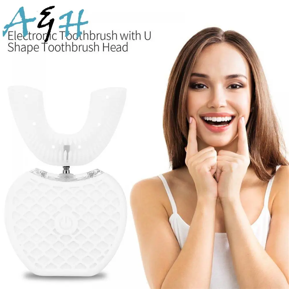 

360 Degrees Automatic Toothbrush Silicone U Shape Electric Tooth Brush Ultrasonic Wave TeethBrush Rechargeable USB Charging