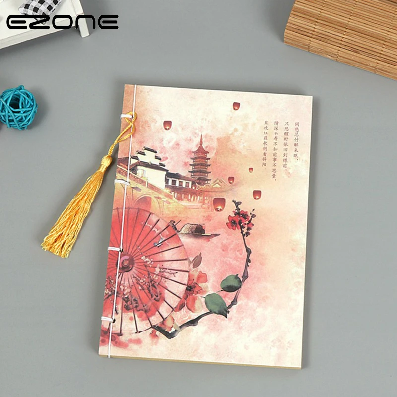 

EZONE Chinese Style Note Book For Children Daily Diary Ink Painting Printed Notepad Traveler Planner Memo Pad Material Escolar