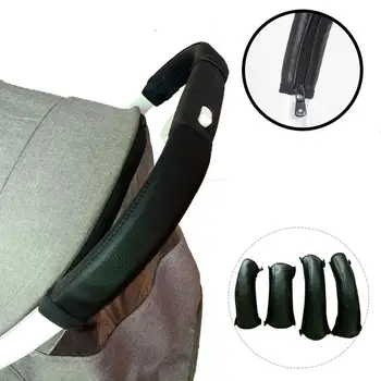 

4PCS Baby Stroller Armrest PU Leather Cover Pram Stroller Handle Protective Case Armrest Covers Baby Stroller Accessories