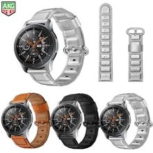 For Samsung Galaxy Watch 46mm Genuine Leather Bamboo Style Band Strap For Gear S3 Leather Bracelet For Amazfit 1/2  Huawei Watch