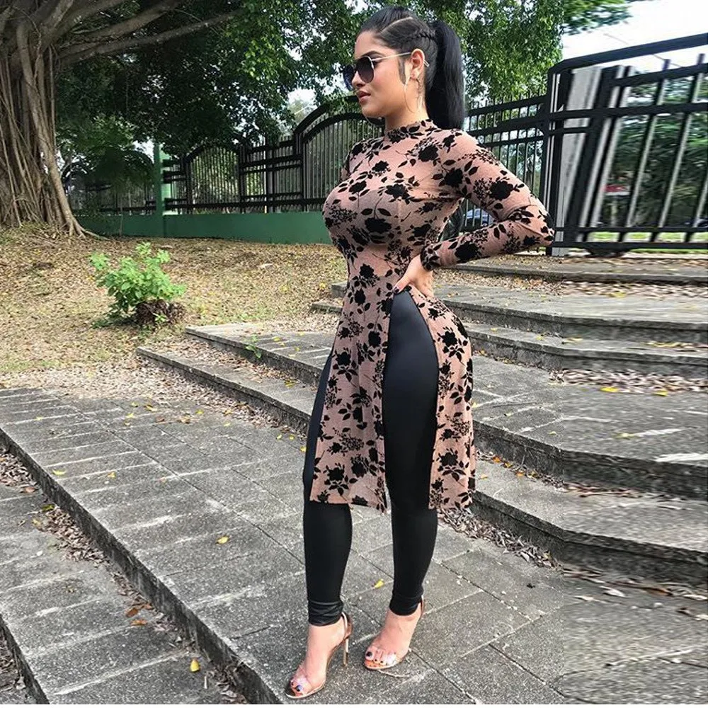 

Women Stylish Summer Shirts Side Split Long Sleeve Blouse Casual Blouse