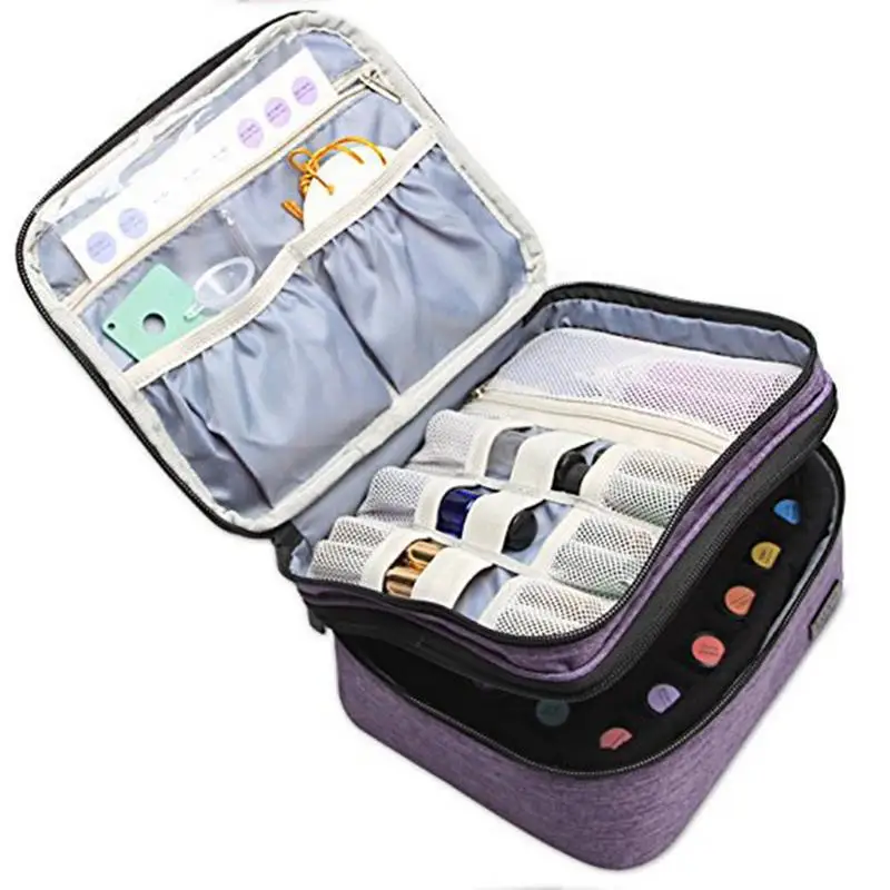 30 زجاجات زيت طبيعي حقيبة التخزين 5-30 مللي زجاجة زيت طبيعي صندوق تخزين مع الأسطوانة