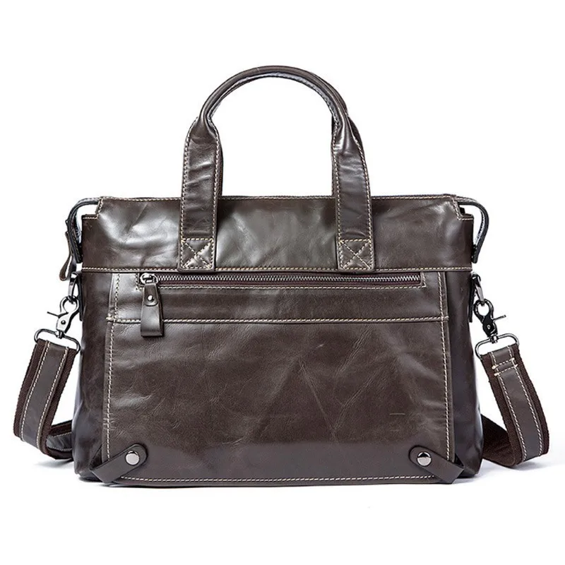 

High Quality Genuine Leather Men Business Bags Laptop Tote Briefcases Retro Crossbody Bag Shoulder Handbag Men's Messenger Bag