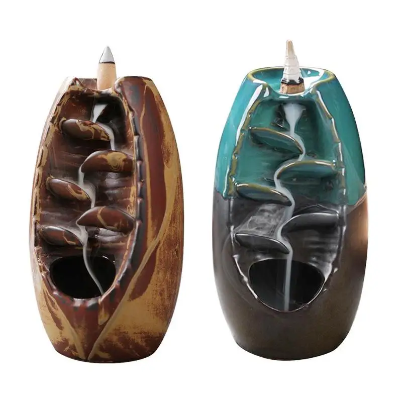 

Backflow Incense Burner Ceramic Aromatherapy Furnace Lotus Smell Aromatic Home Office Incense Crafts Incense Holder Dropshipping