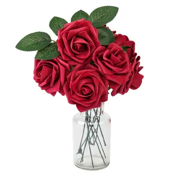 

25pcs PE Foam Rose Flower Wine Red US Warehouse Directly Shipping 7-10 Days Delivery