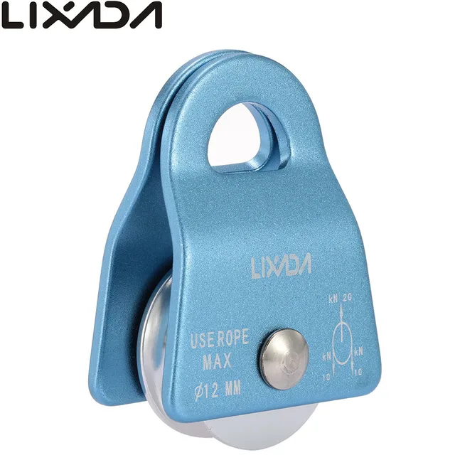 Lixada 20KN Pulley Steel Wire Pulley Single Wheel Swivel Lifting Rope Pulley Block For Outdoor hiking mountaineering Wire Rope