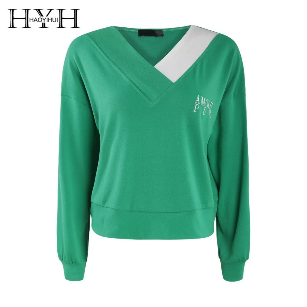 HYH HAOYIHUI 2019 Hoodie Asymmetrical Colour V Leader
