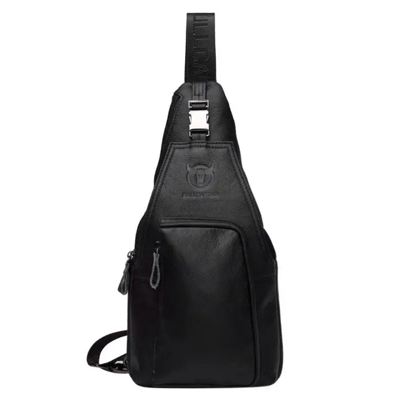 

BULLCAPTAIN Men Shoulder hand Bags Fashion Man's Belt Bags Genuine Leather Sports Waist Bag Sport Fanny Chest Packs