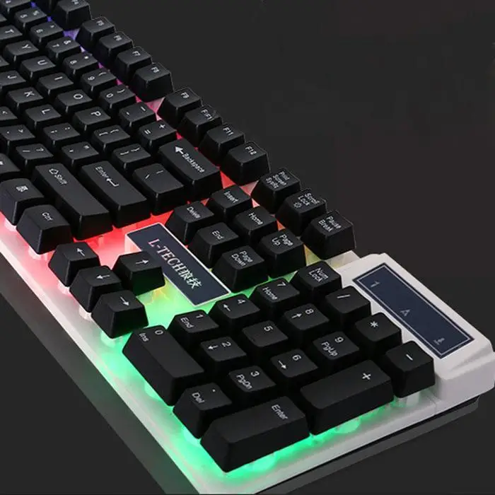 Многоцветная игровая Проводная оптическая мышь Клавиатура Набор Повседневная