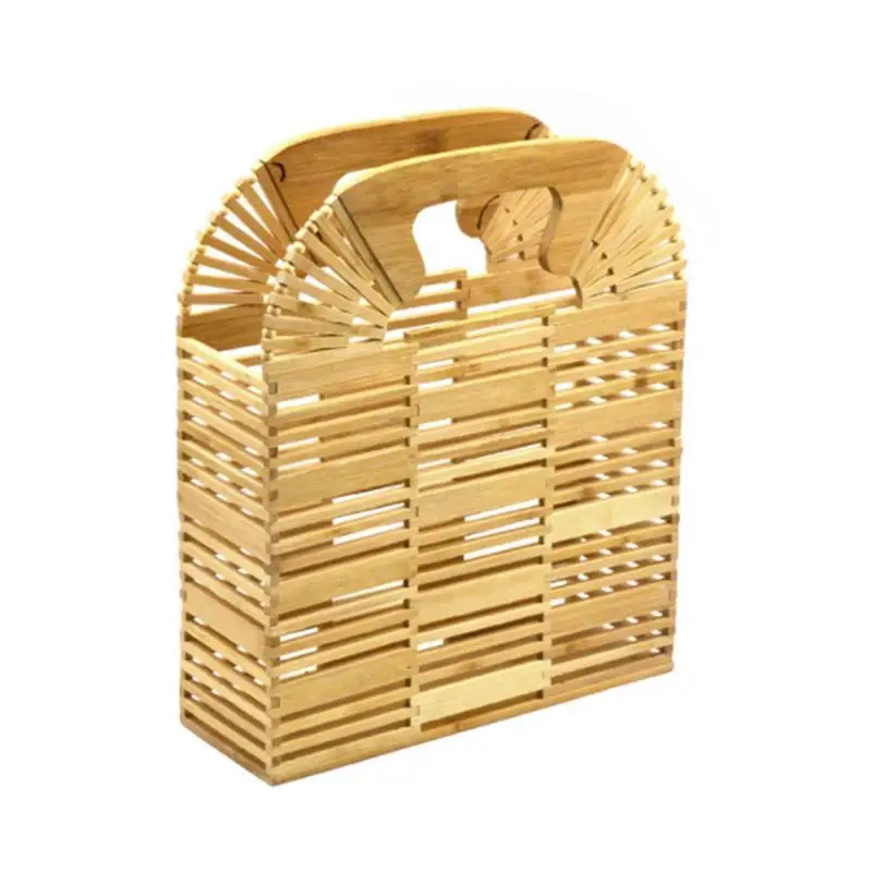 

Wooden Beach Bag Tote Bamboo Braided Hand Woven Handmade Bags Handbag For Women Ladies Female Girl Handbags Fashion Beach Totes