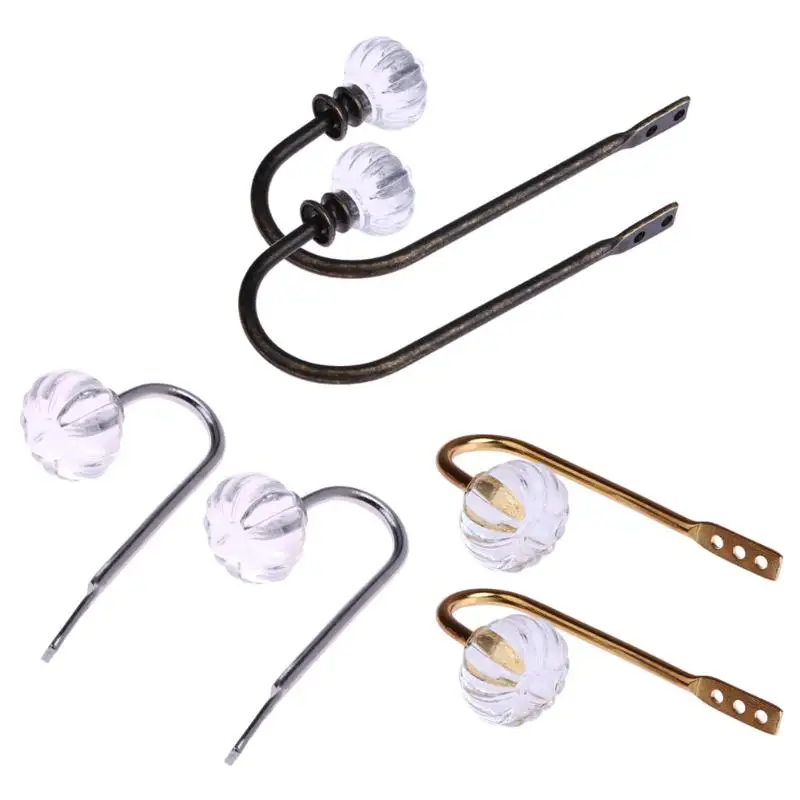 

2Pcs/Set Home Hardware Curtain Tieback European Wall Hook Curtain Buckle U - shaped Curtain Hooks Buckle Accessories Handle Feel