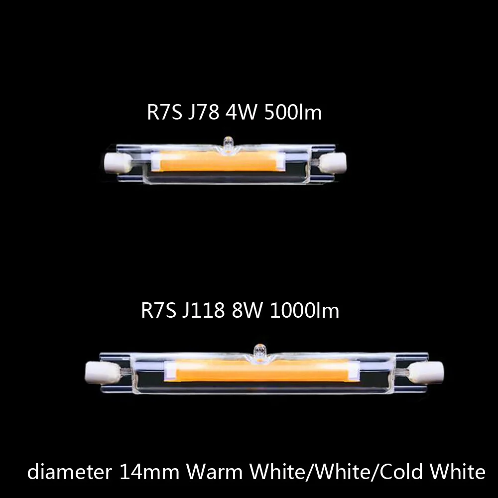 Светодиодная COB стеклянная трубка R7S j78 и r7s 4 Вт 78 мм 118 лм светодиодсветильник пы