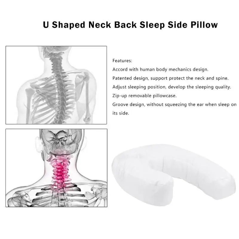 U-образная подушка для ухода за здоровьем, подушка для шеи и спины, хлопковая подушка для защиты позвоночника, подушка, Прямая поставка