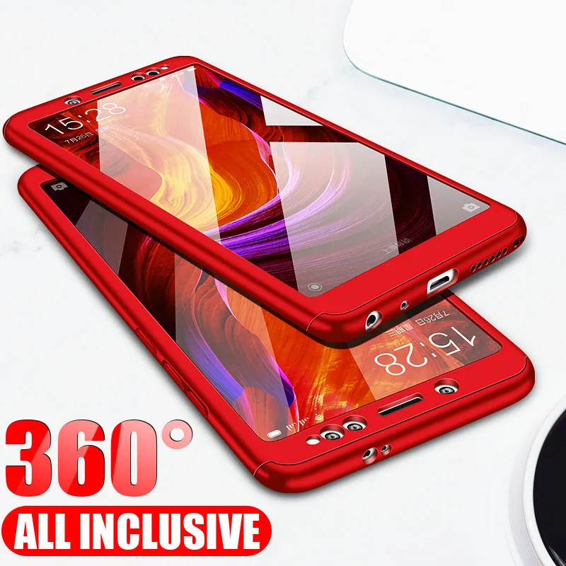 

Front Back 360 Full Coverage Case For Redmi Note 7 6 Pro 5 4 4x 4a 5a 6a S2 with Galss For Xiaomi Mi 9 8 A1 A2 Lite Pocophone F1