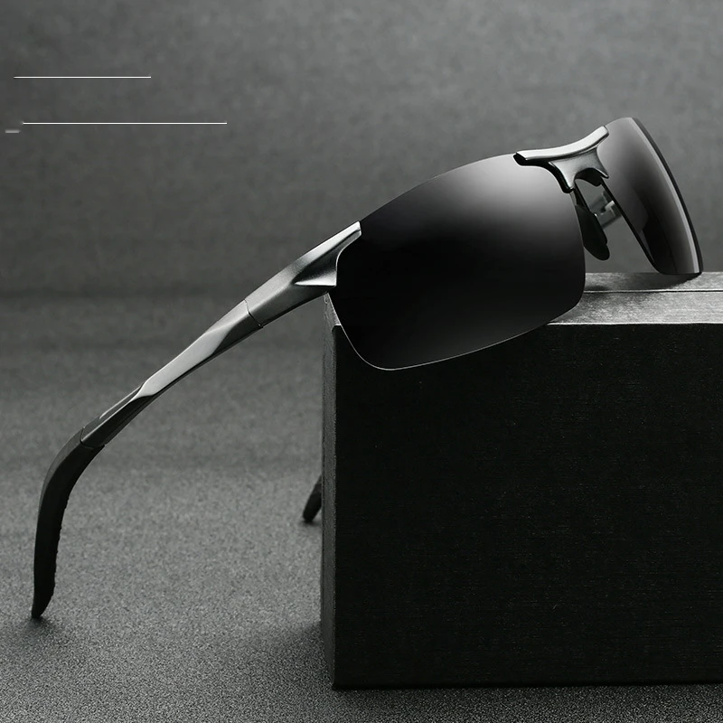 Поляризованные мужские солнцезащитные очки алюминиевая магниевая рамка Автомобильные мужские солнцезащитные очки для вождения спортивные для рыбалки Гольф 8177