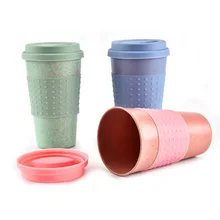 1 шт. портативные кофейные чашки хороший подарок Пшеничная солома Кемпинг походные принадлежности для пикника крышка Экологичная дорожная чашка