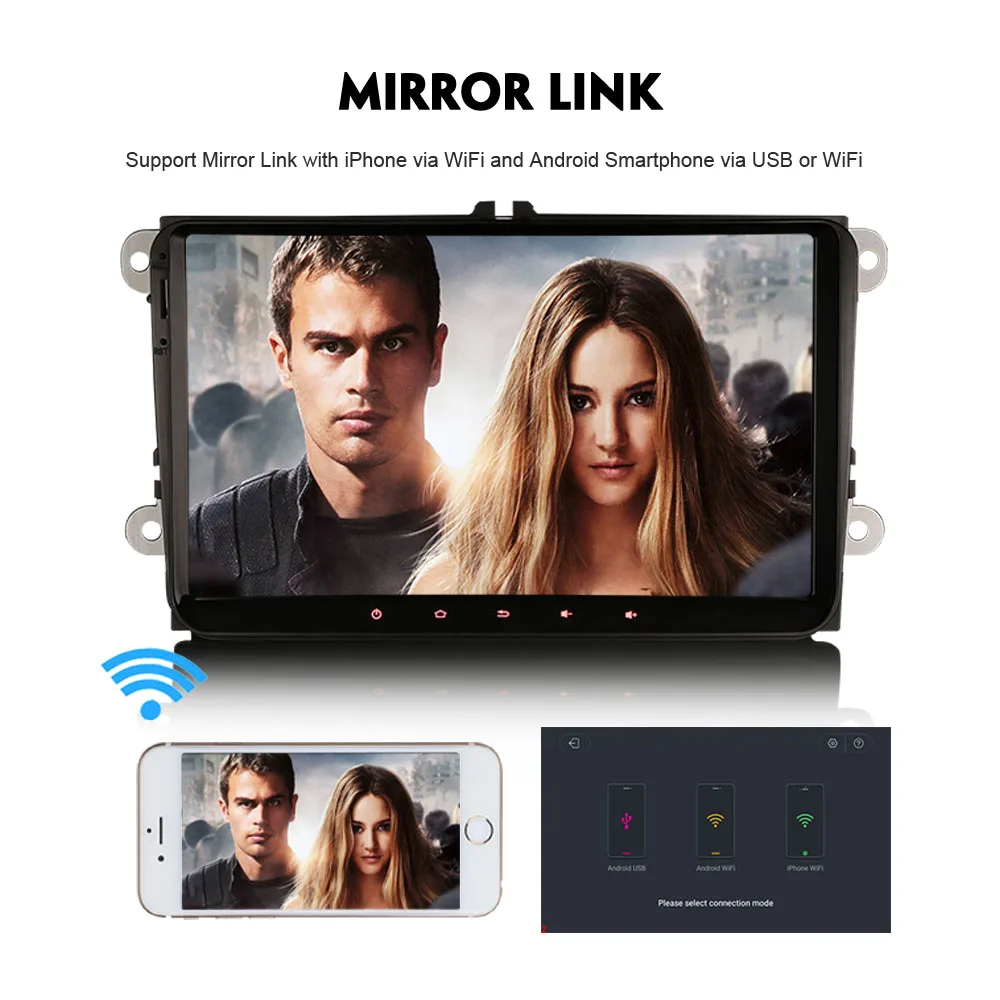 9 дюймовый четырехъядерный DAB + Android 8 1 Авторадио спутниковая навигация WiFi 4G радио