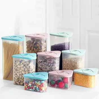 

500-1500ml Kitchen Storage Box Sealing Food Storage Container Preservation Plastic Fresh Pot Container (Random Color)