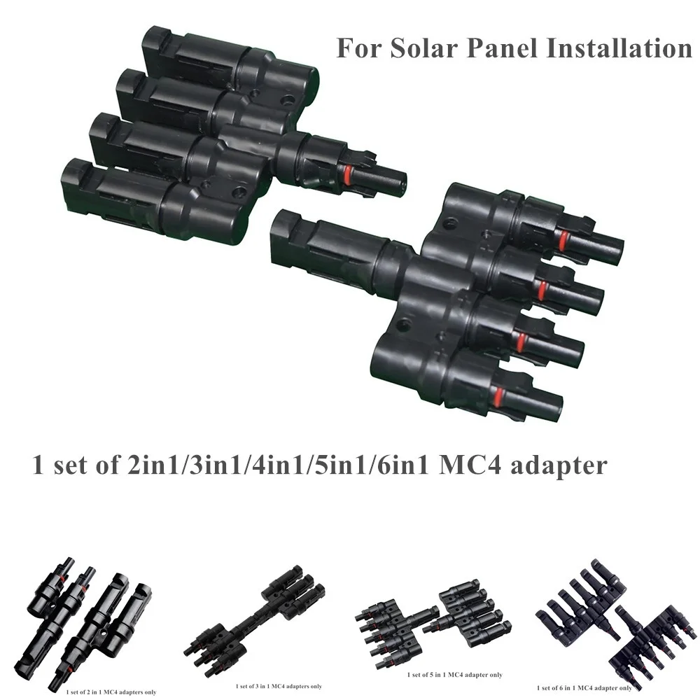 

2in1/3in1/4in1/5in1/6in1 MC4 Connector Male & Female Adapter Connection Solar Panel System Parallel Connect Adapter Waterproof