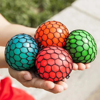 

Squishy Mesh Balls Fidget Stress Toys Squishes Kids Fun Play Squeezy Gripper Ball (Random Color)