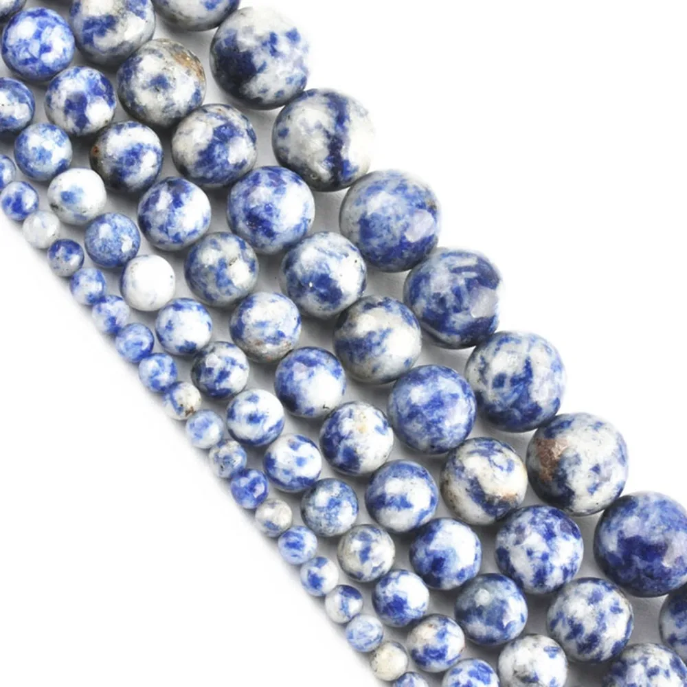 

New Blue DIY Stone Round Loose Beads Blue and white Porcelain for DIY Bracelets Necklace Making Jewelry