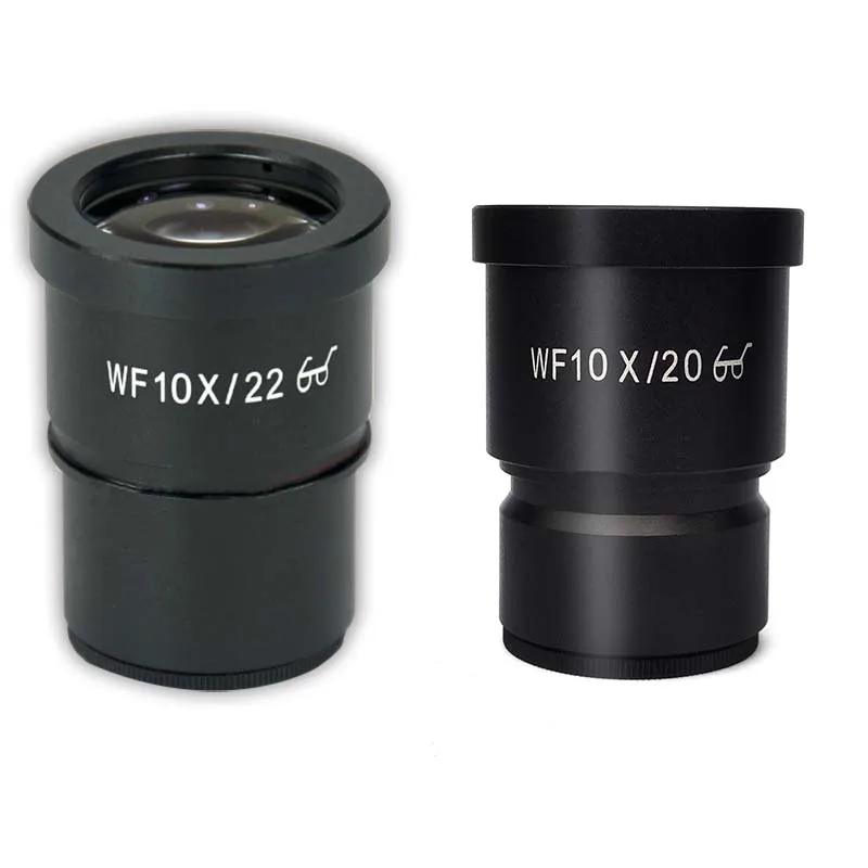 Pair WF10X Eyepiece Wide Field High Eye-point Optical Ocular Lens for Stereo Microscope Field of View 20mm or 22mm 10X