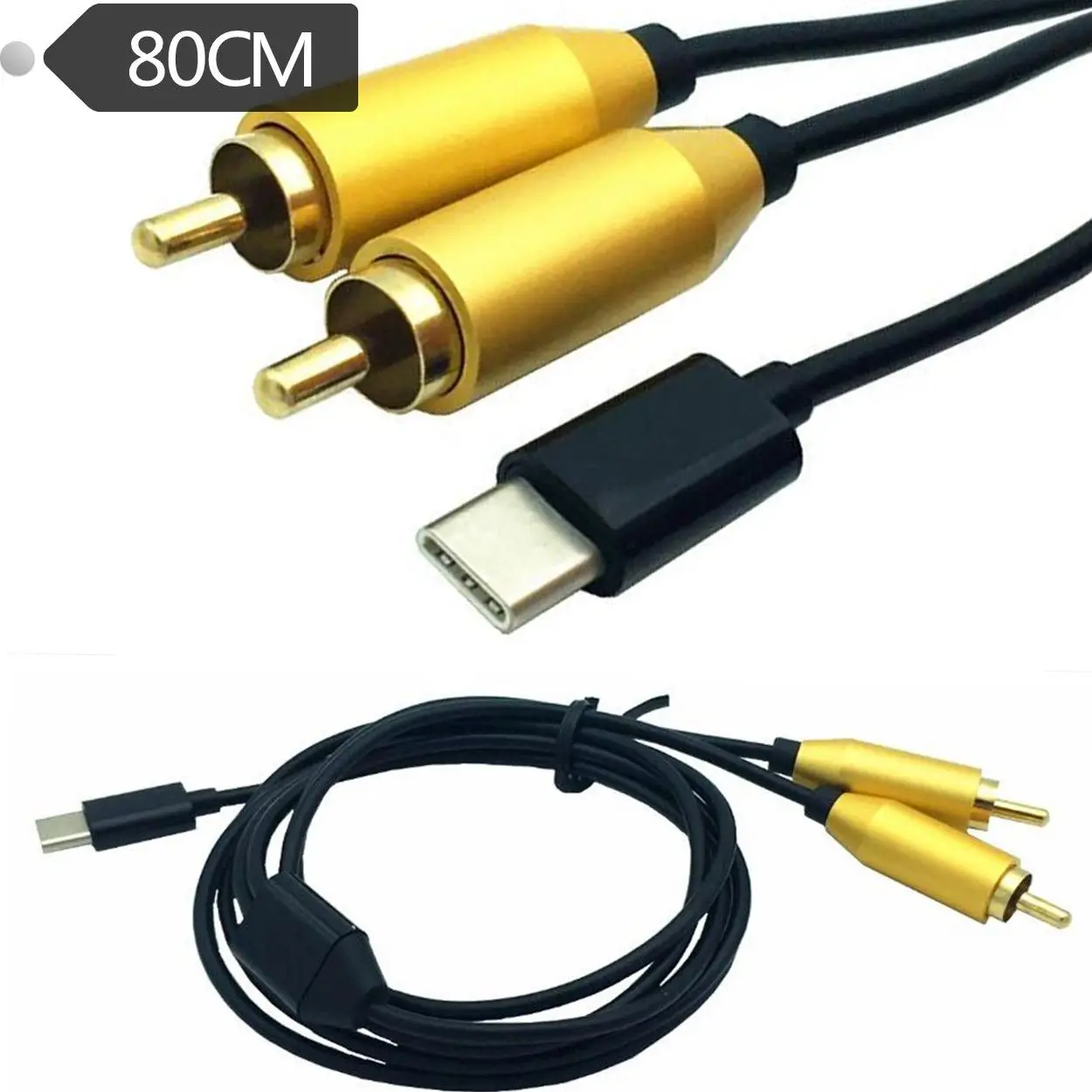 HOT USB Тип C штекер на двойной RCA Мужской стерео аудио Y сплиттер адаптер