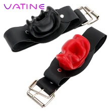 VATINE Sex Toys For Couples Fetish Bondage Open Mouth Erotic Oral Latex Mouth Plug Dilatation Ball Safe Latex Slave Restraints