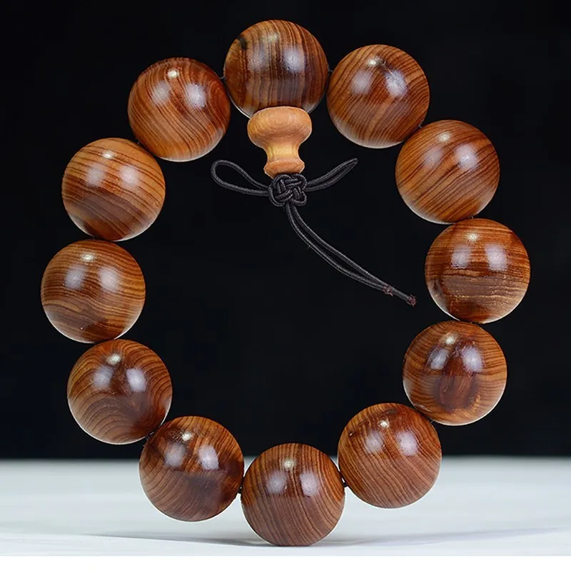 

AURAREIKI Bead Bracelet Buddhist Buddha Wood Prayer Bead Thuja Sutchuenensis Franch Buddha Round Bead Necklace Jewelry Gift