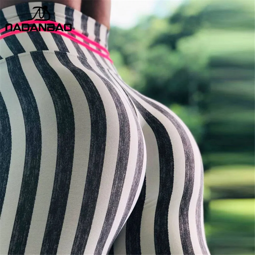 NADANBAO جديد شريط طماق النساء اللياقة البدنية تجريب يغطي الرجل للمرأة الرياضية عالية الخصر مطاطا تجريب Leggins زائد حجم السراويل