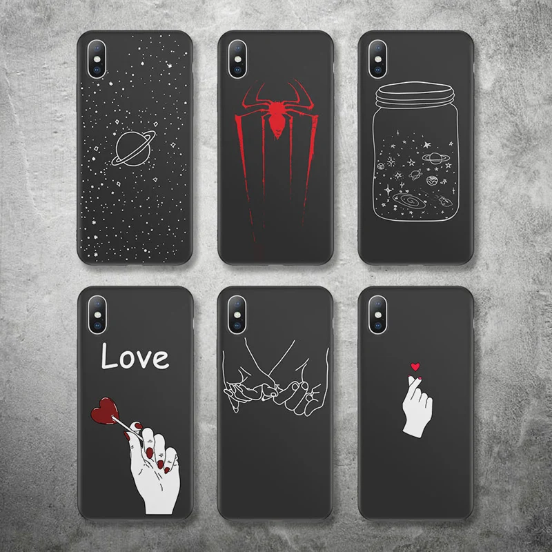 

Lovebay Phone Case For iPhone 6 6s 7 8 Plus X XR XS Max 5 5s SE Abstract Art Love Heart Soft TPU Silicone For iPhone X XR Case